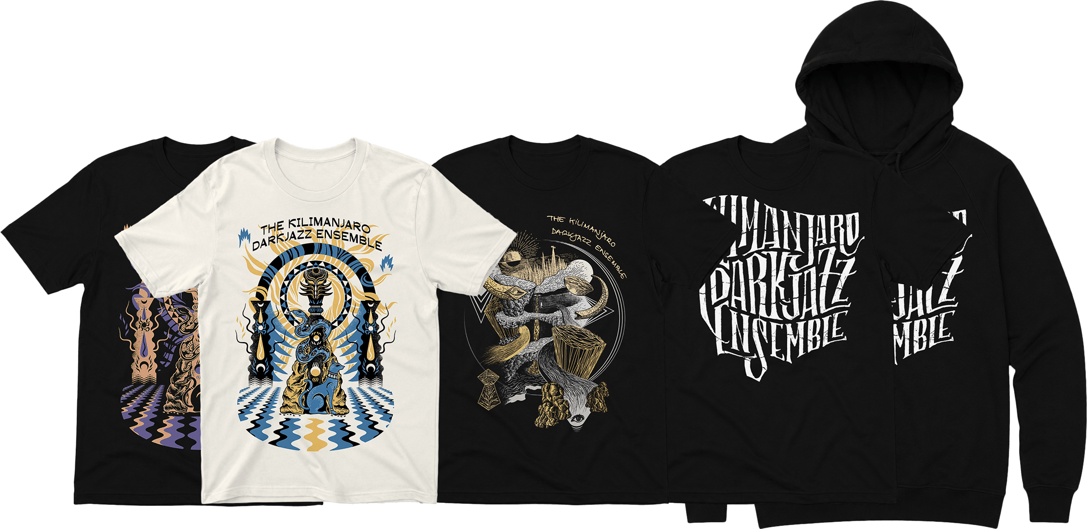 Official merchandise of The Kilimanjaro Darkjazz Ensemble band